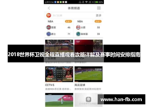 2018世界杯卫视全程直播观看攻略详解及赛事时间安排指南