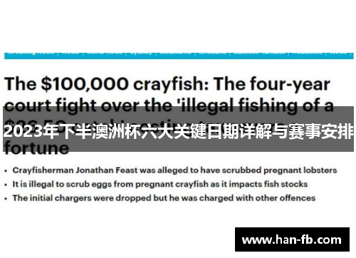 2023年下半澳洲杯六大关键日期详解与赛事安排 2023年下半澳洲杯六大关键日期详解与赛事安排